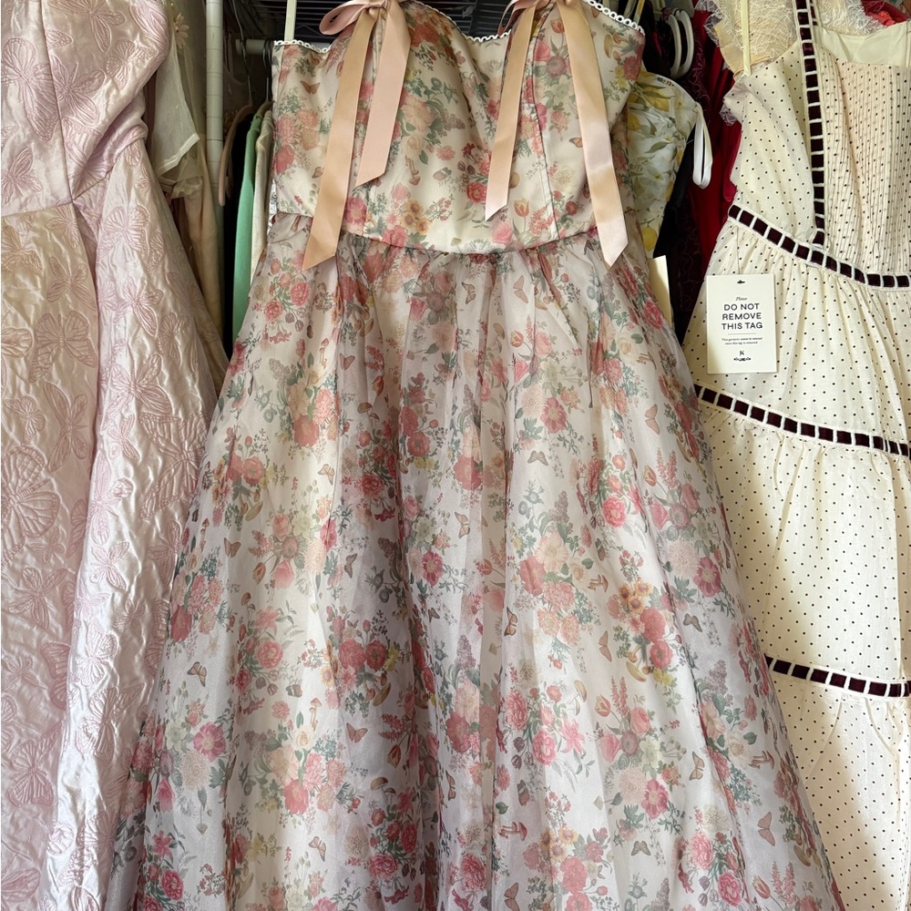 JessaKae Floral Pink and Green  Dress